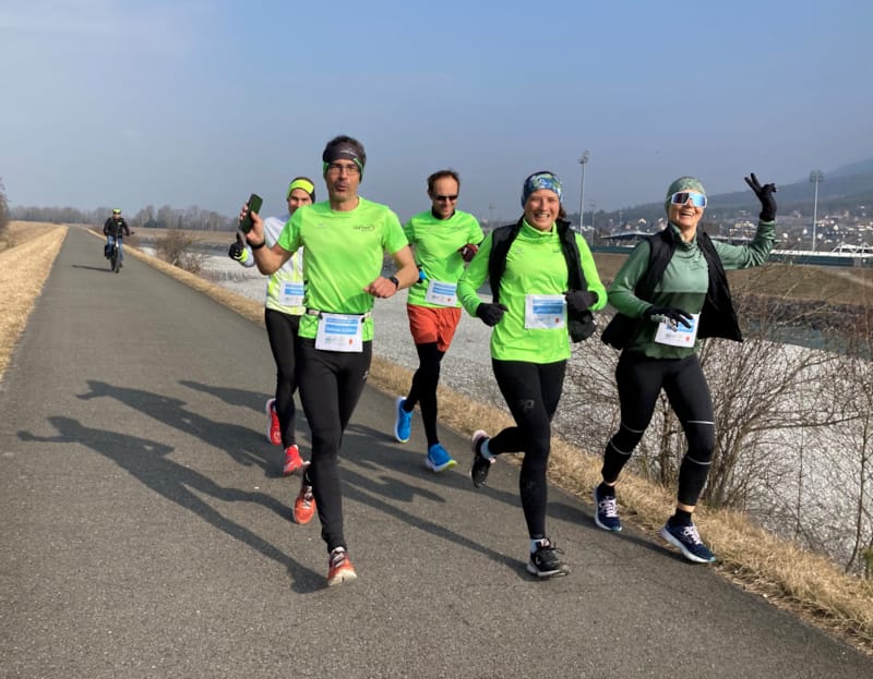 Virtuller Tokyo-Marathon auf dem Rheindamm, 5. März 2023